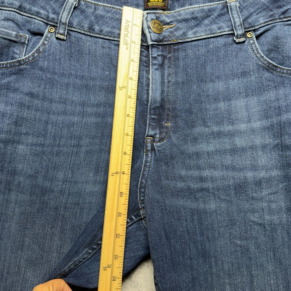 Lee Jeans Womens 18WP Blue Cotton Blend Bootcut Mid Rise Medium Wash Stretch - Picture 11 of 11